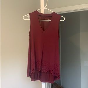 Red top with front cut out